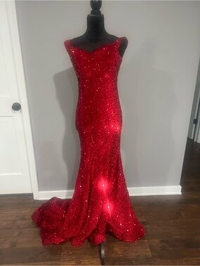 Fashion Nova Red Sequin Party Dress